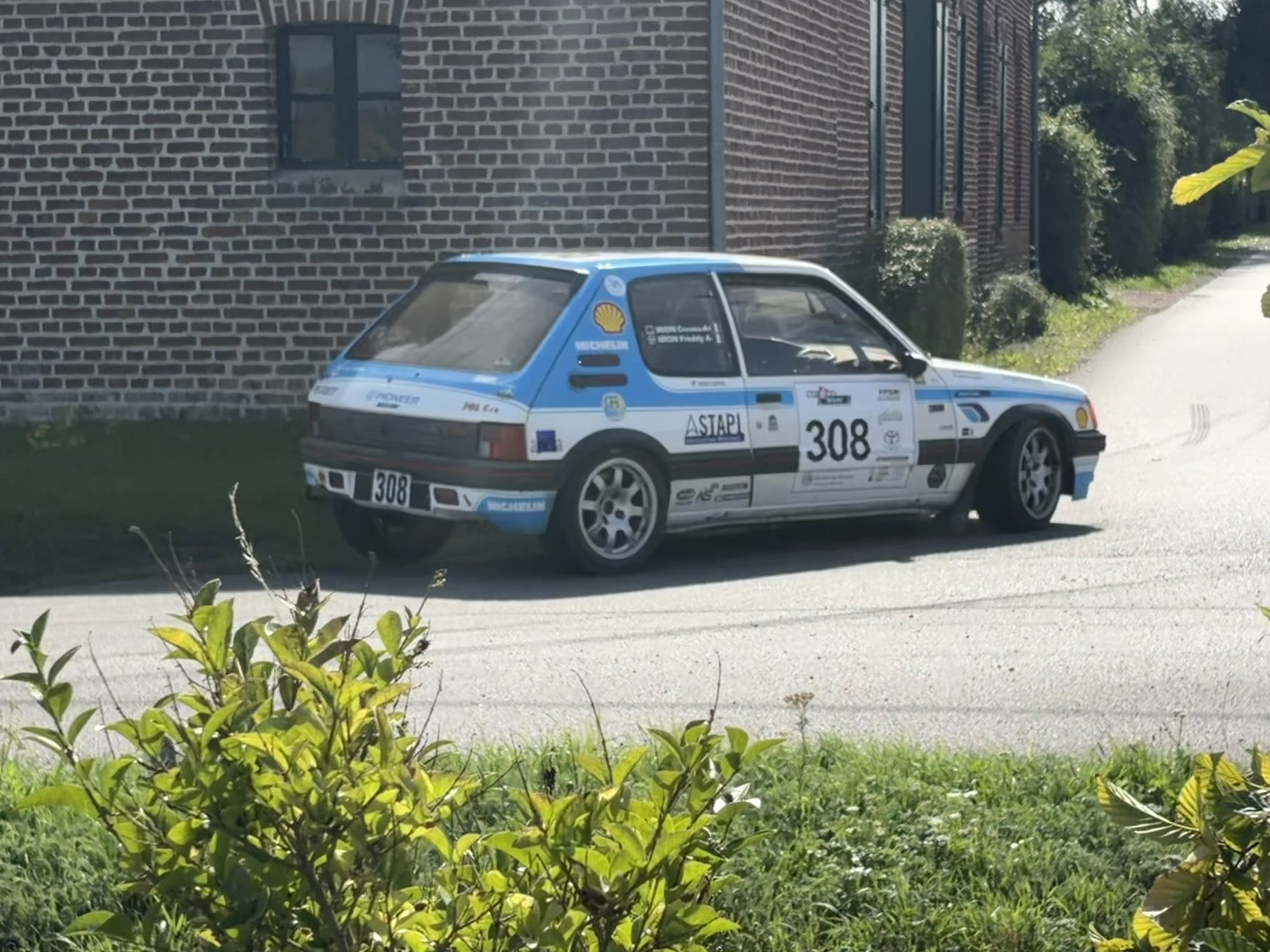 Peugeot 208 Rally4 n°308 — Rallye du bethunois 2026 — équipage MION Freddy / MION Christine — photo de rallye