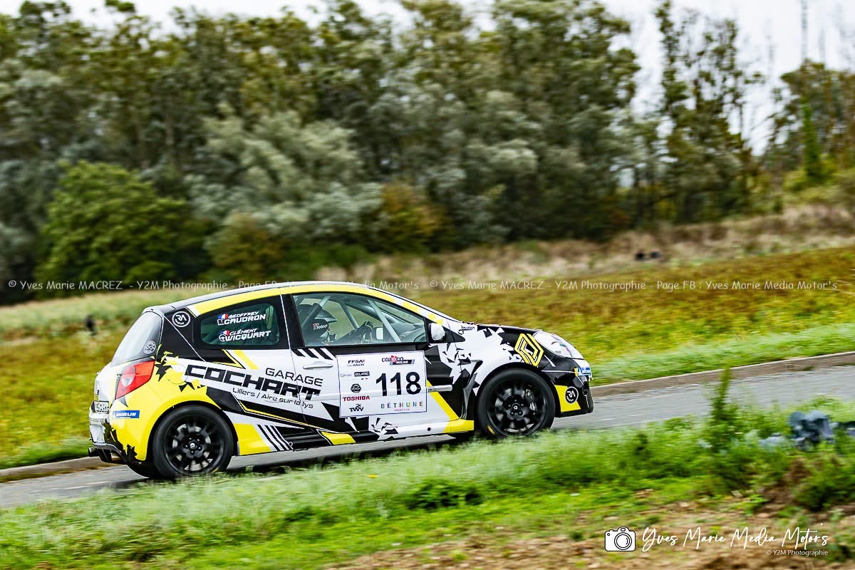 Renault Clio Rally3 n°118 — Rallye du bethunois 2026 — équipage WICQUART Clement / CAUDRON Geoffrey — photo de rallye